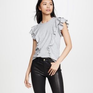 NWT Veronica Beard Bea grey ruffle tee | XL